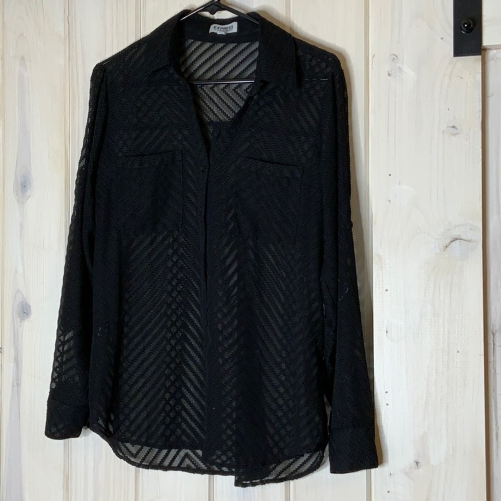 Sexy lace black blouse from Express, size L